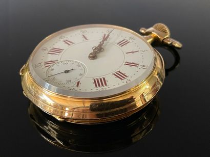 Montre de poche, cadran blanc à index en...
