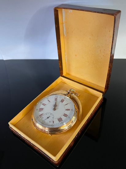 Montre de poche, cadran blanc à index en...