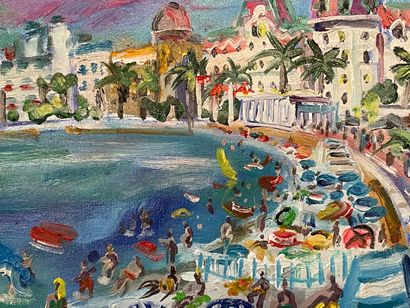 Yvon GRAC (1945)

Plages animées à Nice.

huile...