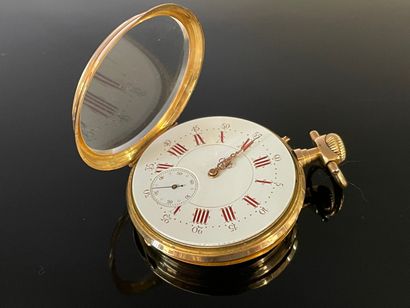 Montre de poche, cadran blanc à index en...
