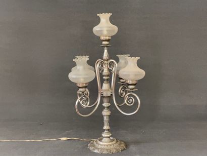 Importante lampe à poser à cinq lumières...