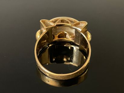 Bague en or des années 1950, cinq petits...