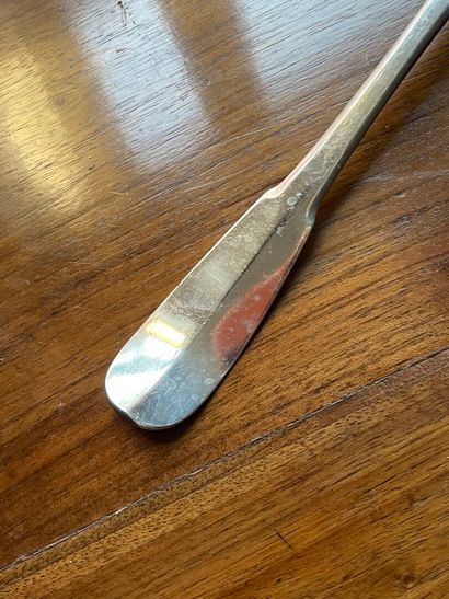 Cuillère à ragout en argent, modèle uniplat,...