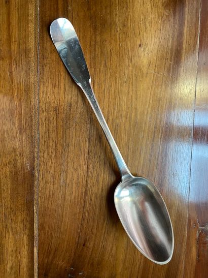 Cuillère à ragout en argent, modèle uniplat,...