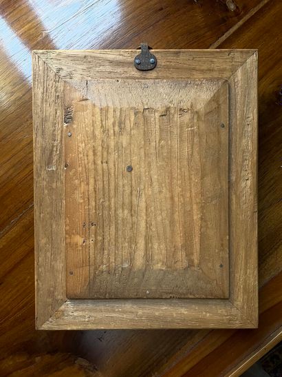 Petit miroir venitien, à parecloses de verre...