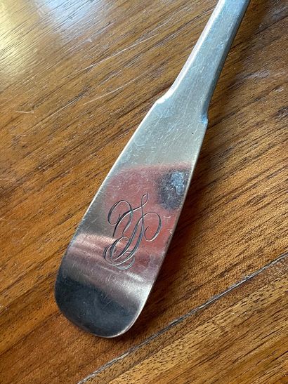 Cuillère à ragout en argent, modèle uniplat,...