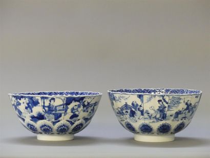 Deux coupes creuses en porcelaine de Chine.

H:...