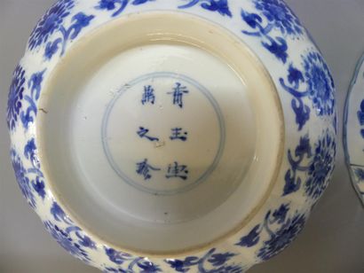 Deux coupes creuses en porcelaine de Chine.

H:...