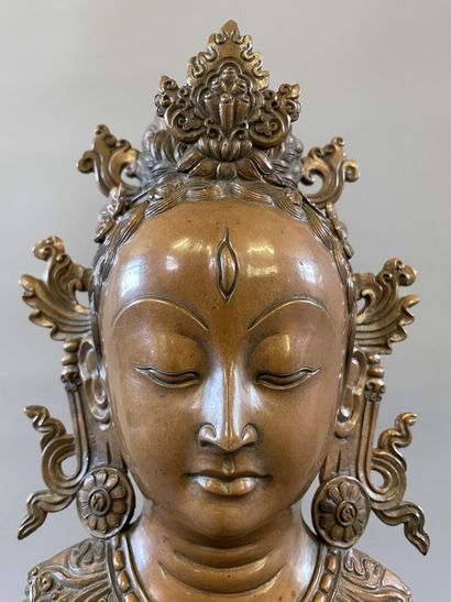 Buste de Tara, divinité bouddhiste chinoise,...