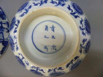 Deux coupes creuses en porcelaine de Chine.

H:...