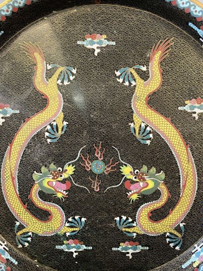 Service à thé asiatique en émaux cloisonnés...