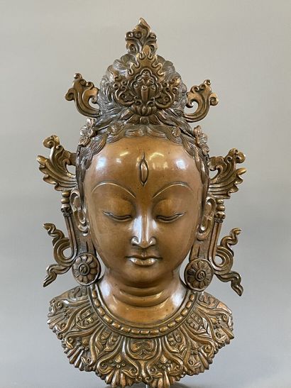 Buste de Tara, divinité bouddhiste chinoise,...