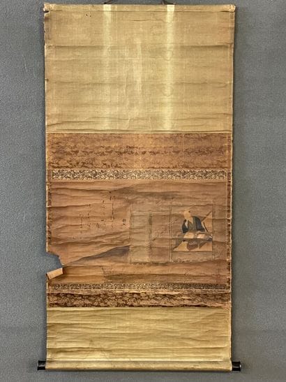 Rouleau asiatique peinture de lettré sur...