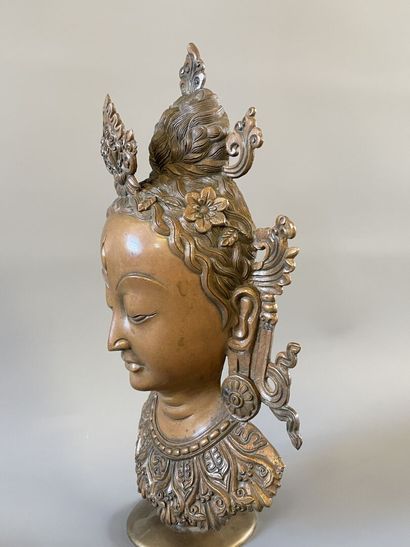 Buste de Tara, divinité bouddhiste chinoise,...