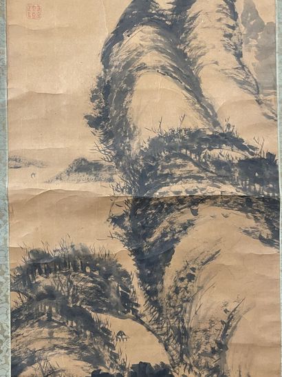 Rouleau japonaise, paysage de montagnes,...