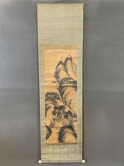 Rouleau japonaise, paysage de montagnes,...