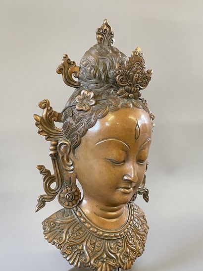 Buste de Tara, divinité bouddhiste chinoise,...