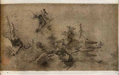 Encre asiatique sur papier . 

36 x 24 c...