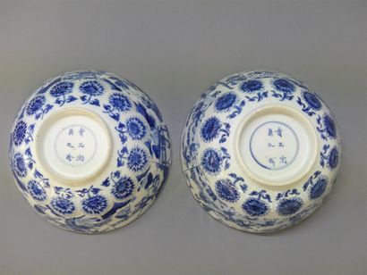Deux coupes creuses en porcelaine de Chine.

H:...