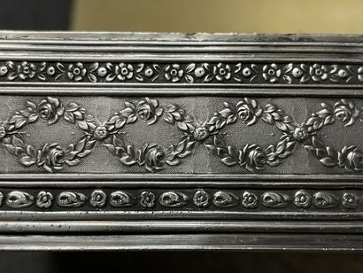 Silver wedding box with vermeil interior....