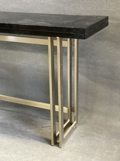 Console moderne formant table, plateau en...
