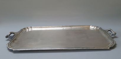 Large silver plated serving tray.

86 x 56...