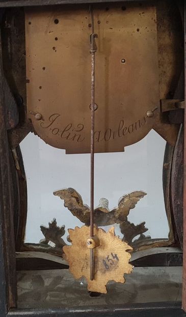 Cartel en vernis Martin, garnis de bronze,...
