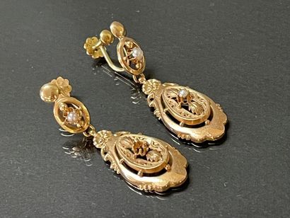 Paire de pendants d'oreille en or pour oreilles...