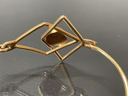 Bracelet in gold 750°/00 with jade cabochon....