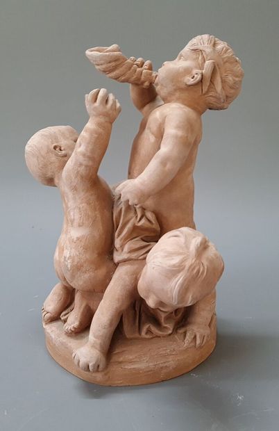 Terre cuite d'edition: Putti à la conque

Fausse...
