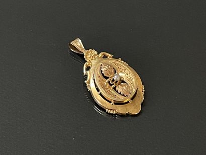 Broche pendentif en or 750°/00, sertie d'une...