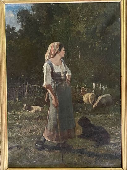 Ecole de Barbizon fin XIX° siècle.

Fermière...