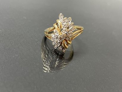 Bague or et diamants taille rose, figurant...