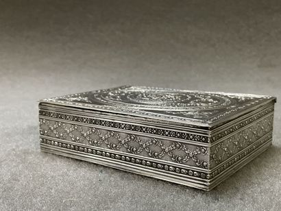Silver wedding box with vermeil interior....