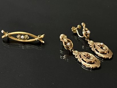 Paire de pendants d'oreille en or pour oreilles...