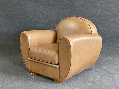 Hugues CHEVALIER Fauteuil club en cuir fauve

Bon...