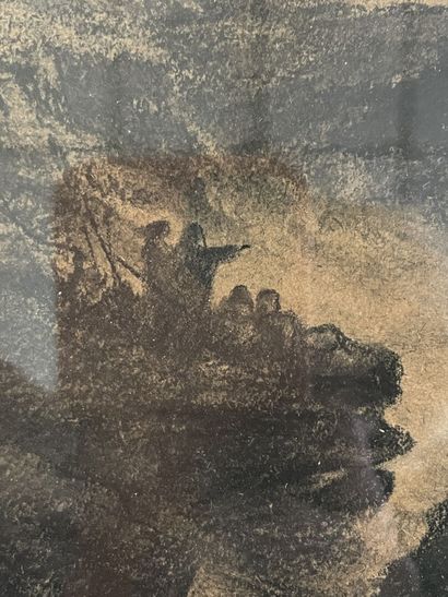 Ecole française XIX.

Tempete sur la falaise.

Dessin...