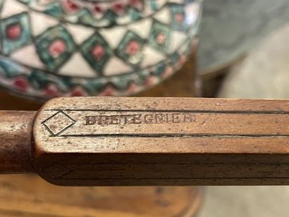 Rouet de salon en acajou, bois teinté et...