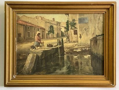 Léonie MICHAUD (1873-?)

Femme à la fontaine.

huile...