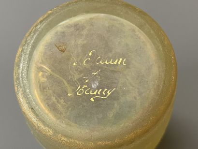 DAUM. 

Petit vase en verre givré, décor...