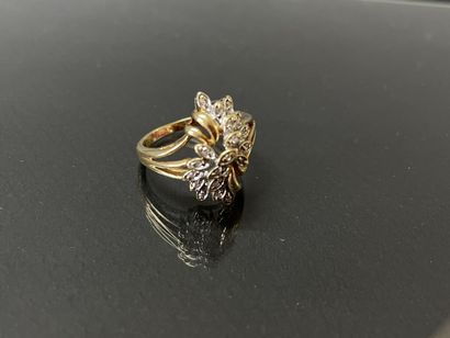 Bague or et diamants taille rose, figurant...