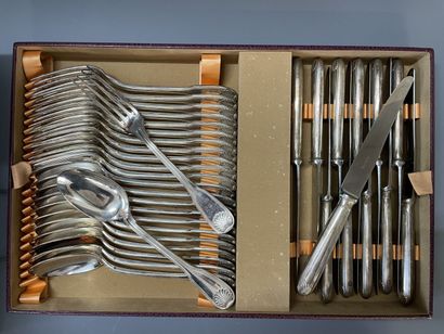 D'ARGENTAL silver-plated cutlery set.

Shell...