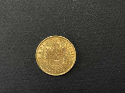 Pièce de 20 francs or Napoléon III 1864.