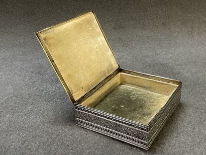 Silver wedding box with vermeil interior....