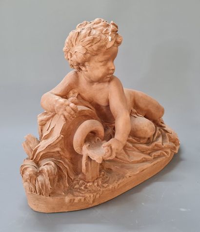 Putto à la source. 

Epreuve en terre cuite.

40...