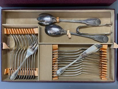 D'ARGENTAL silver-plated cutlery set.

Shell...