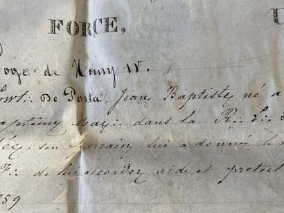 Certificat maçonnique de Jean Baptiste De...