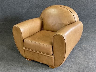 Hugues CHEVALIER Fauteuil club en cuir fauve

Bon...