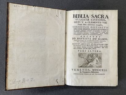 Jean Baptiste DUHAMEL: BIBLIA SACRA VULGATAE...