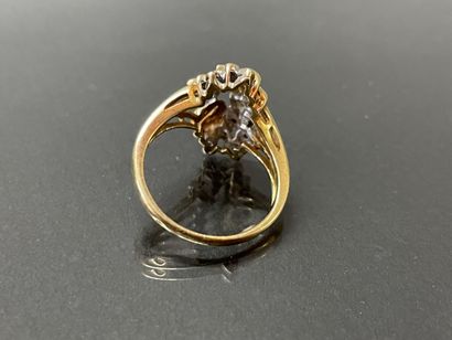 Bague or et diamants taille rose, figurant...
